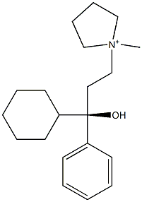 1-[(R)-3-Cyclohexyl-3-hydroxy-3-phenylpropyl]-1-methylpyrrolidinium Structure