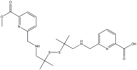 6,6'-[Dithiobis(2,2-dimethylethylene)bis(iminomethylene)]bis(pyridine-2-carboxylic acid methyl) ester 구조식 이미지