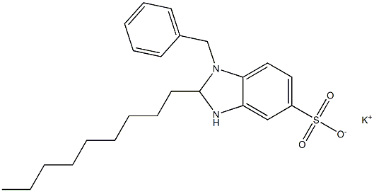 1-Benzyl-2,3-dihydro-2-nonyl-1H-benzimidazole-5-sulfonic acid potassium salt 구조식 이미지