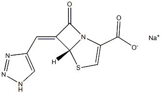 (5R,6Z)-6-[[1H-1,2,3-Triazol-4-yl]methylene]-7-oxo-4-thia-1-azabicyclo[3.2.0]hept-2-ene-2-carboxylic acid sodium salt Structure