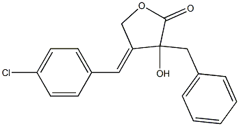 3-Benzyl-3-hydroxy-4-(4-chlorobenzylidene)-3,4-dihydro-2(5H)-furanone 구조식 이미지