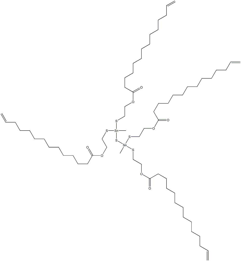 Bis[methylbis[[2-(12-tridecenylcarbonyloxy)ethyl]thio]stannyl] sulfide Structure