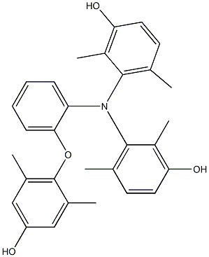 N,N-Bis(3-hydroxy-2,6-dimethylphenyl)-2-(4-hydroxy-2,6-dimethylphenoxy)benzenamine 구조식 이미지