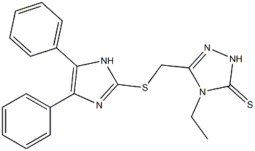 5-[[(4,5-Diphenyl-1H-imidazol-2-yl)thio]methyl]-4-ethyl-4H-1,2,4-triazole-3(2H)-thione 구조식 이미지
