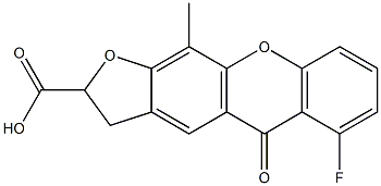 2,3-Dihydro-6-fluoro-11-methyl-5-oxo-5H-furo[3,2-b]xanthene-2-carboxylic acid Structure