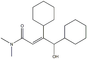 (E)-3-(Cyclohexylhydroxymethyl)-3-cyclohexyl-N,N-dimethylpropenamide 구조식 이미지