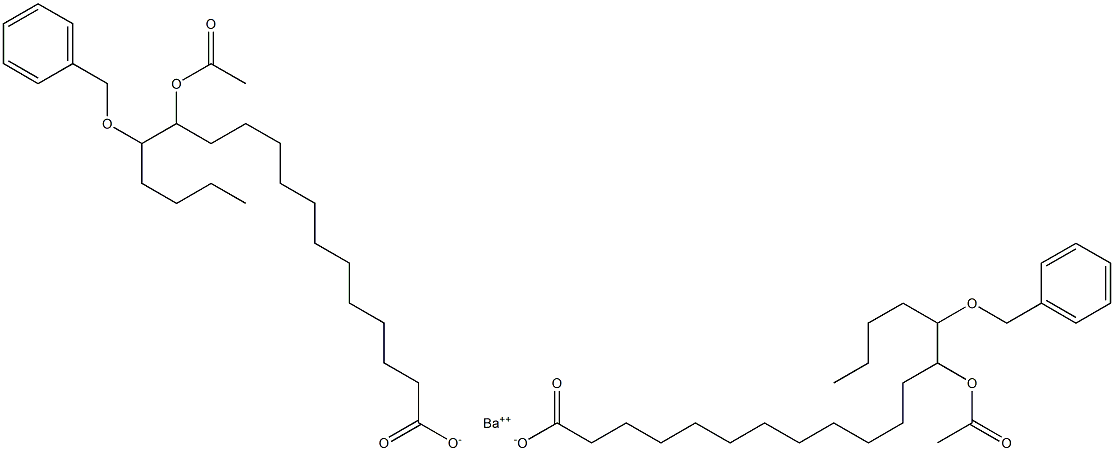 Bis(14-benzyloxy-13-acetyloxystearic acid)barium salt Structure