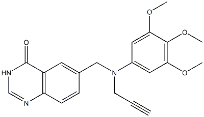 6-[N-(3,4,5-Trimethoxyphenyl)-N-(2-propynyl)aminomethyl]quinazolin-4(3H)-one 구조식 이미지