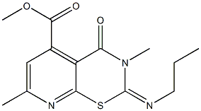 3,4-Dihydro-3,7-dimethyl-2-(propylimino)-4-oxo-2H-pyrido[3,2-e][1,3]thiazine-5-carboxylic acid methyl ester Structure