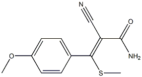 2-Cyano-3-methylthio-3-(4-methoxyphenyl)acrylamide Structure