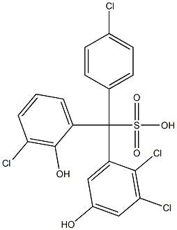 (4-Chlorophenyl)(3-chloro-2-hydroxyphenyl)(2,3-dichloro-5-hydroxyphenyl)methanesulfonic acid Structure