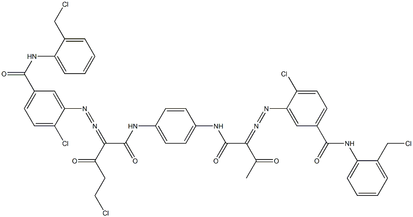 3,3'-[2-(Chloromethyl)-1,4-phenylenebis[iminocarbonyl(acetylmethylene)azo]]bis[N-[2-(chloromethyl)phenyl]-4-chlorobenzamide] Structure