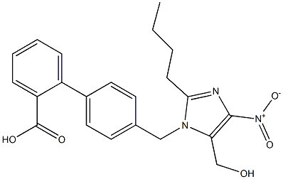 4'-[(2-Butyl-5-hydroxymethyl-4-nitro-1H-imidazol-1-yl)methyl]-1,1'-biphenyl-2-carboxylic acid 구조식 이미지