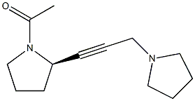 (2R)-2-[3-(Pyrrolidin-1-yl)-1-propynyl]-1-acetylpyrrolidine 구조식 이미지