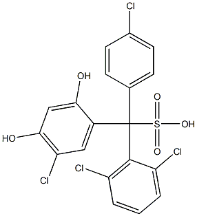 (4-Chlorophenyl)(2,6-dichlorophenyl)(5-chloro-2,4-dihydroxyphenyl)methanesulfonic acid Structure