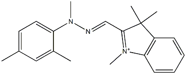 1,3,3-Trimethyl-2-[[2-methyl-2-(2,4-dimethylphenyl)hydrazono]methyl]-3H-indolium Structure