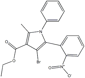3-Bromo-5-methyl-2-(2-nitrophenyl)-1-phenyl-1H-pyrrole-4-carboxylic acid ethyl ester 구조식 이미지