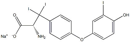 (R)-2-Amino-3-[4-(4-hydroxy-3-iodophenoxy)phenyl]-3,3-diiodopropanoic acid sodium salt Structure