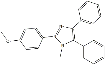 1-Methyl-4,5-diphenyl-2-(p-methoxyphenyl)-1H-1,2,3-triazol-2-ium 구조식 이미지