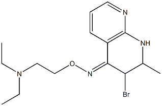 1,2,3,4-Tetrahydro-2-methyl-3-bromo-4-[[2-(diethylamino)ethoxy]imino]-1,8-naphthyridine 구조식 이미지