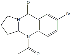 1,2,3,3a-Tetrahydro-4-acetyl-7-bromopyrrolo[2,1-b]quinazolin-9(4H)-one 구조식 이미지