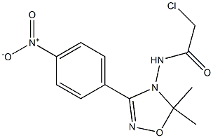 2-Chloro-N-[3-(4-nitrophenyl)-5,5-dimethyl-1,2,4-oxadiazol-4(5H)-yl]acetamide 구조식 이미지