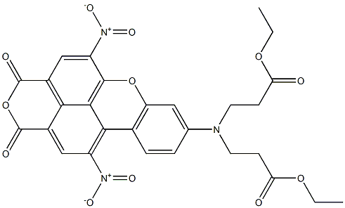 9-[Bis(2-ethoxycarbonylethyl)amino]-1,6-dinitrobenzo[kl]xanthene-3,4-dicarboxylic anhydride 구조식 이미지