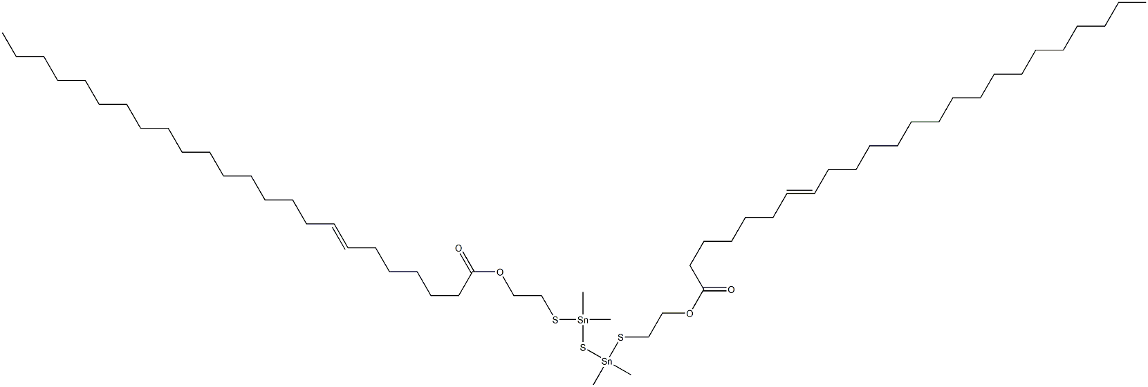 Bis[dimethyl[[2-(6-tricosenylcarbonyloxy)ethyl]thio]stannyl] sulfide 구조식 이미지