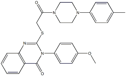 3-(4-Methoxyphenyl)-2-[[[[4-(4-methylphenyl)piperazin-1-yl]carbonyl]methyl]thio]quinazolin-4(3H)-one 구조식 이미지