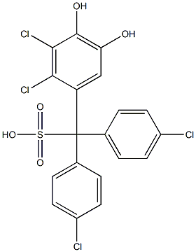 (2,3-Dichloro-4,5-dihydroxyphenyl)bis(4-chlorophenyl)methanesulfonic acid 구조식 이미지