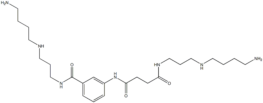 N-[3-[(4-Aminobutyl)amino]propyl]-3-[4-[[3-[(4-aminobutyl)amino]propyl]amino]-1,4-dioxobutylamino]benzamide 구조식 이미지