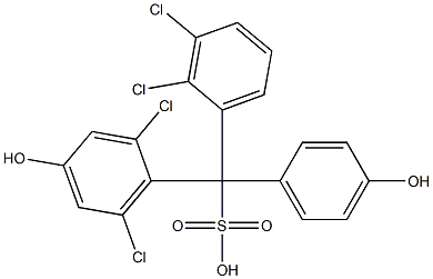 (2,3-Dichlorophenyl)(2,6-dichloro-4-hydroxyphenyl)(4-hydroxyphenyl)methanesulfonic acid 구조식 이미지