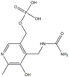 Phosphoric acid [5-hydroxy-6-methyl-4-(ureidomethyl)-3-pyridyl]methyl ester 구조식 이미지