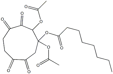 2,3-Bis(acetyloxy)-3-octanoyloxy-1,5-dioxa-6,9-dioxocyclononane Structure