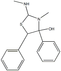 4,5-Diphenyl-4-hydroxy-3-methyl-2-(methylamino)-2-thiazolin-3-ium Structure