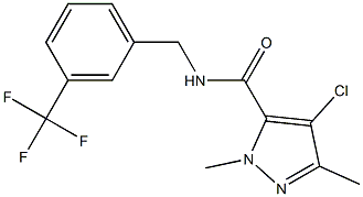 N-[3-(Trifluoromethyl)benzyl]-2,5-dimethyl-4-chloro-2H-pyrazole-3-carboxamide 구조식 이미지