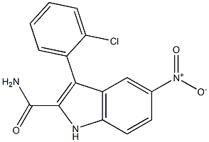 3-(2-Chlorophenyl)-5-nitro-1H-indole-2-carboxamide 구조식 이미지