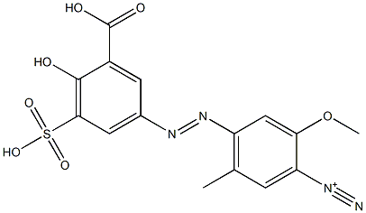 4-(3-Carboxy-4-hydroxy-5-sulfophenylazo)-2-methoxy-5-methylbenzenediazonium Structure
