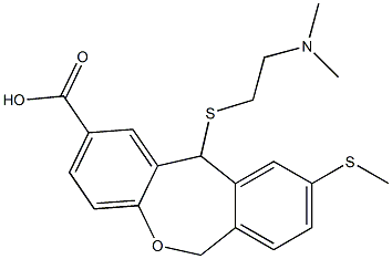 9-(Methylthio)-11-[[2-(dimethylamino)ethyl]thio]-6,11-dihydrodibenz[b,e]oxepin-2-carboxylic acid 구조식 이미지