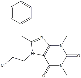 7-(2-Chloroethyl)-1,3-dimethyl-8-benzyl-7H-purine-2,6(1H,3H)-dione 구조식 이미지