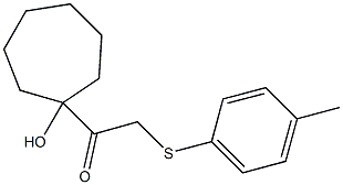 1-(1-Hydroxycycloheptyl)-2-(p-tolylthio)ethanone 구조식 이미지