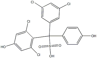 (3,5-Dichlorophenyl)(2,6-dichloro-4-hydroxyphenyl)(4-hydroxyphenyl)methanesulfonic acid 구조식 이미지