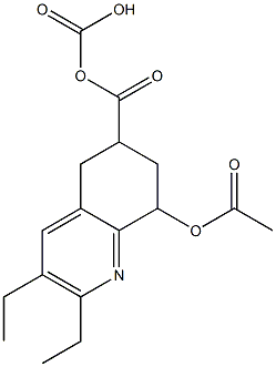 5,6,7,8-Tetrahydro-8-acetoxyquinoline-6,6-dicarboxylic acid diethyl ester 구조식 이미지