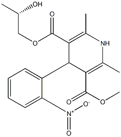 1,4-Dihydro-2,6-dimethyl-4-(2-nitrophenyl)-3,5-pyridinedicarboxylic acid 3-methyl 5-[(S)-2-hydroxypropyl] ester Structure