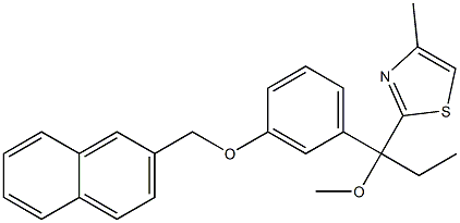 2-[1-Methoxy-1-[3-[(2-naphthalenyl)methoxy]phenyl]propyl]-4-methylthiazole 구조식 이미지