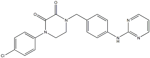 1-(4-Chlorophenyl)-4-[4-(2-pyrimidinylamino)benzyl]-2,3-piperazinedione Structure