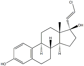 (17R,20E)-21-Chloro-19-norpregna-1,3,5(10),20-tetrene-3,17-diol 구조식 이미지