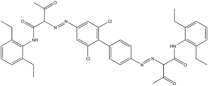 4,4'-Bis[[1-(2,6-diethylphenylamino)-1,3-dioxobutan-2-yl]azo]-2,6-dichloro-1,1'-biphenyl 구조식 이미지