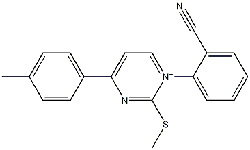 1-(2-Cyanophenyl)-4-(4-methylphenyl)-2-methylthio-1-pyrimidinium Structure