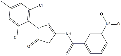 1-(2,6-Dichloro-4-methylphenyl)-3-(3-nitrobenzoylamino)-5(4H)-pyrazolone Structure